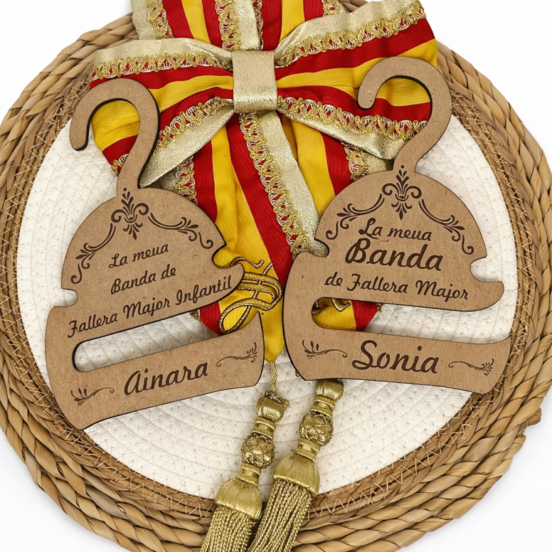 Percha Banda Fallera Mayor personalizada Percha Banda Fallera Mayor de madera