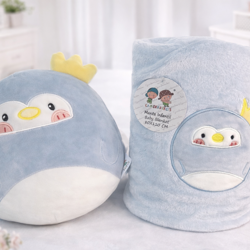 Manta bebe con cojin Manta bebé con cojín sin nombre suave