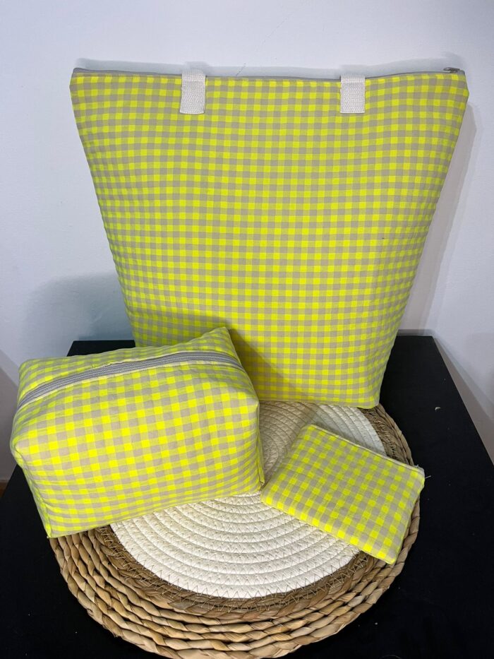 set bolso mujer con neceser y estuche