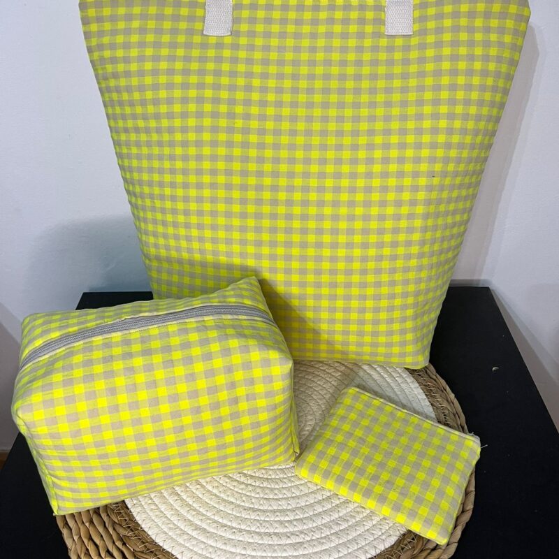 set bolso mujer con neceser y estuche